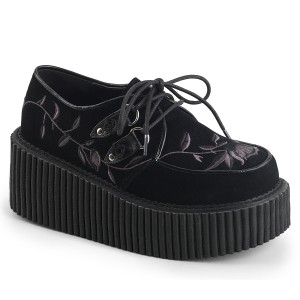 Noirs 7,5 cm CREEPER-219 rockabilly chaussures creepers femmes