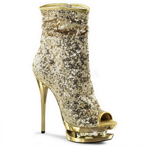 Or Paillettes 15,5 cm BLONDIE-R-1008 Plateforme Bottines Femmes