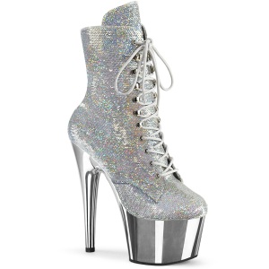 Paillettes argent 18 cm ADORE-1020SQ bottines plateforme de pole dance