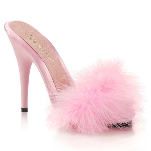 Pink 13 cm POISE-501F plumes de marabout Mules Chaussures