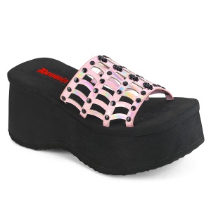Rose 9 cm DEMONIA FUNN-13 mules plateforme de emo gothic
