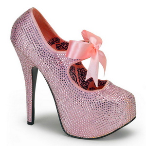 Rose Strass 14,5 cm Burlesque TEEZE-04R Talons Aiguilles Escarpins