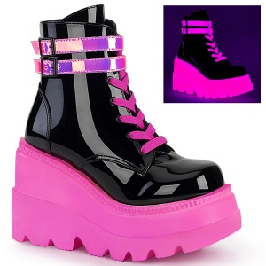 Rose neon 11,5 cm SHAKER-52 bottines cyberpunk plateforme