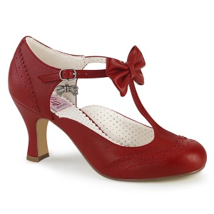 Rouge 7,5 cm retro vintage FLAPPER-11 Pinup escarpins femmes à talons bas