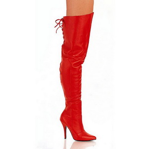 Rouge Cuir 13 cm LEGEND-8899 bottes overknee femme