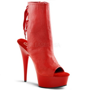 Rouge Mat 15 cm DELIGHT-1018 Plateforme Bottines