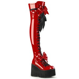 Rouge Verni 11,5 KERA-303 bottes cuissardes  lacets