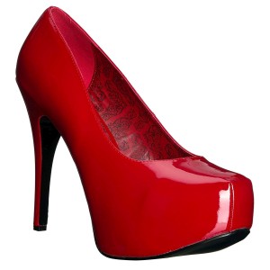 Rouge Verni 14,5 cm Burlesque TEEZE-06W pieds larges escarpins pour homme