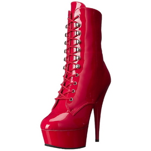 Rouge Verni 15,5 cm DELIGHT-1020 Plateforme Bottines