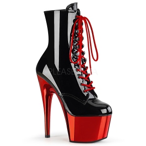 Rouge Verni 18 cm ADORE-1020 bottines plateforme chrome pour femmes