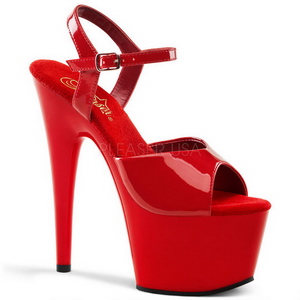 Rouge Verni 18 cm ADORE-709 Talons Hauts Plateforme