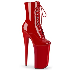 Rouge Verni 25,5 cm BEYOND-1020 talons trs hauts - bottines plateforme extrme