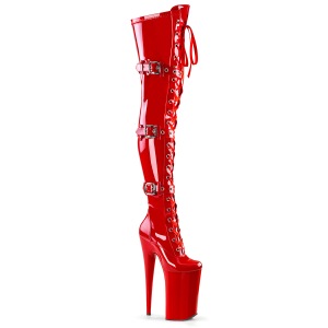 Rouge Verni 25,5 cm BEYOND-3028 bottes trs hauts - cuissardes plateforme extrme