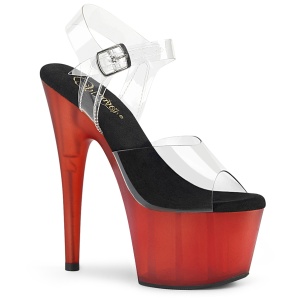 Rouge transparent 18 cm ADORE-708T chaussures de striptease