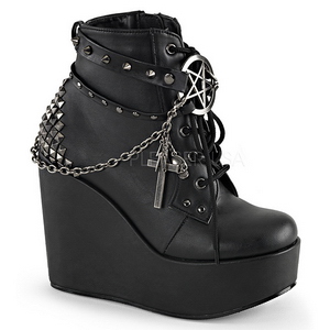 Similicuir 13 cm POISON-101 bottines compenses lolita gothique