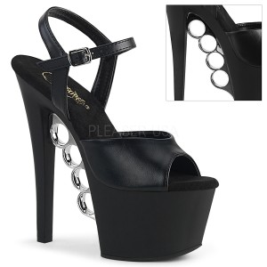 Similicuir 18 cm KNUCKS-709 talons hauts pleaser plateforme