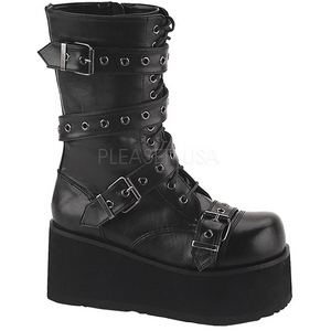 Similicuir 8,5 cm TRASHVILLE-205 Bottes Gothiques Hommes Plateforme