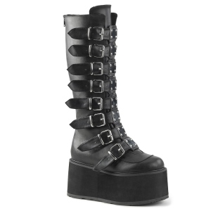 Similicuir 9 cm DAMNED-318 plateformes bottes  boucles pour femmes