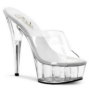 Transparent 15,5 cm Pleaser DELIGHT-601 Plateforme Mules Chaussures