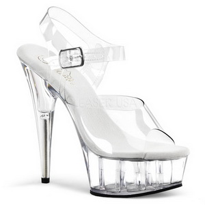 Transparent 15 cm Pleaser DELIGHT-608 Talons Aiguilles Plateforme