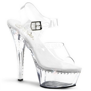 Transparent 15 cm Pleaser KISS-208LS Talons Aiguilles Plateforme