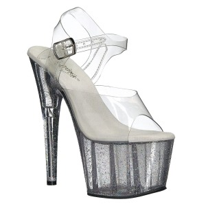 Transparent 18 cm ADORE-708MG etincelle talons avec plateforme