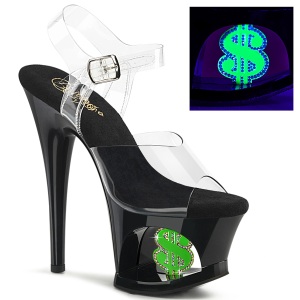 Transparent 18 cm MOON-708USD sandales de pole dance high heels