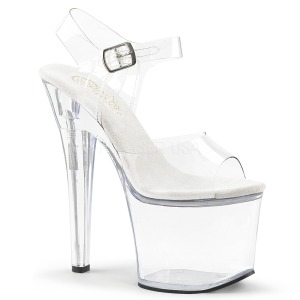 Transparent 18 cm Pleaser RADIANT-708 Plateforme Chaussures Talon Haut