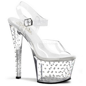 Transparent 18 cm Pleaser STARDUST-708 Talons Aiguilles Plateforme