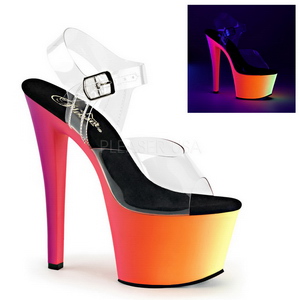 Transparent 18 cm RAINBOW-308UV Plateforme Neon Sandales Femmes