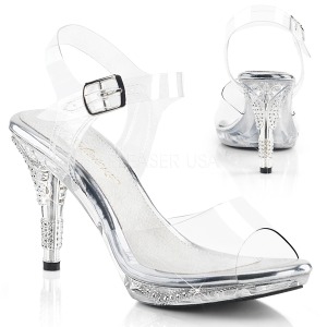 Transparent 9,5 cm IRIS-408 Strass Plateforme Talons Hauts