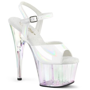 Transparent plateforme 18 cm ADORE-709HT Blanc sandales talons hauts