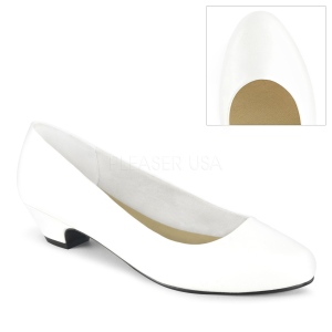 Vegan 3 cm GWEN-01 escarpins pour homme et drag queens en blanc