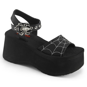 Vegan 6,5 cm DemoniaCult FUNN-10 sandales plateforme lolita emo