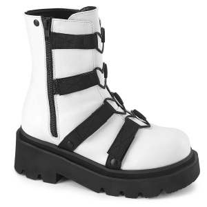 Vegan 6,5 cm RENEGADE-50 demoniacult plateforme bottines alternative blanc