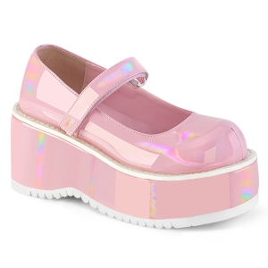 Vegan 8,5 cm DEMONIA DOLLIE-01 escarpins mary jane rose