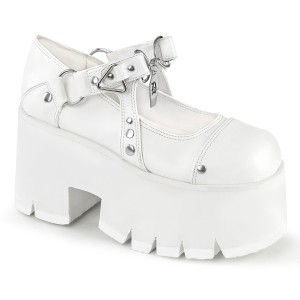 Vegan 9 cm ASHES-33 demoniacult plateforme chaussure alternative blanc