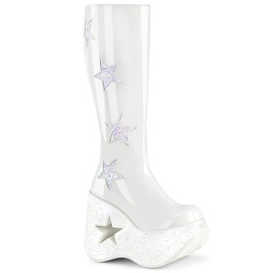 Vegan blanc 13 cm DYNAMITE-218 bottes compenses plateforme emo punk