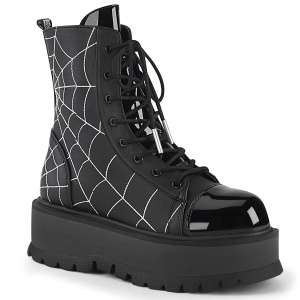 Vegan noir 5 cm SLACKER-88 bottines demonia plateforme