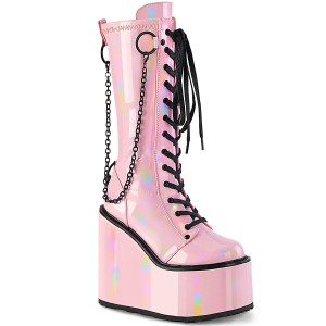 Vegan rose 14 cm SWING-150 bottes cyberpunk plateforme