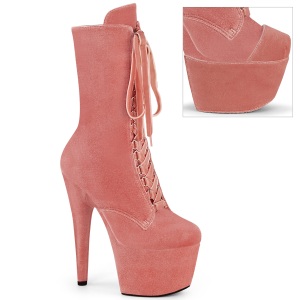 Velours 18 cm ADORE-1045VEL bottines  talons aiguilles rose + protection