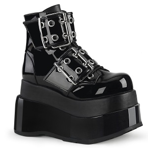 Verni 11,5 cm BEAR-104 bottines demonia plateforme noir