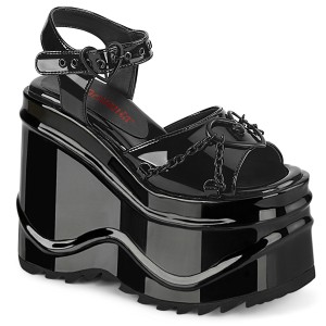 Verni 15 cm DemoniaCult WAVE-09 lolita sandale talon compens plateforme