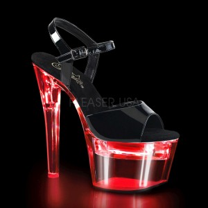 Verni 18 cm FLASHDANCE-709 sandales LED ampoule pour stripteaseuse