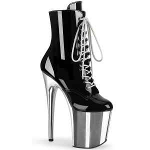 Verni 20 cm FLAMINGO-1020 Bottines Plateforme Chrome Argent