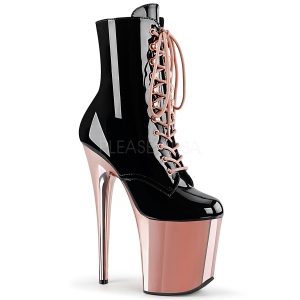 Verni 20 cm FLAMINGO-1020 Bottines Plateforme Chrome Rose