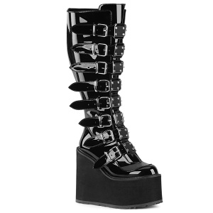 Vernis 14 cm demonia bottes mollets larges et cuisses rondes lastiques