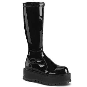 Vinyle 5 cm SLACKER-200 bottes demonia plateforme en noir