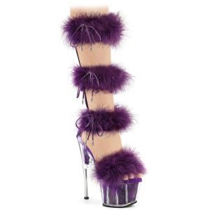 Violettes 18 cm ADORE-728F sandales  talons hauts et plumes pole dance