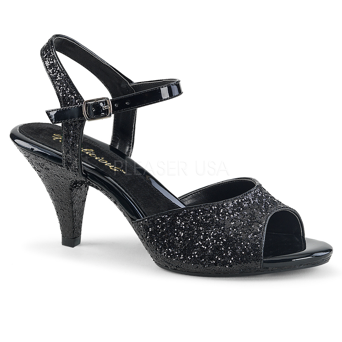 sandale a talon noir 8 cm